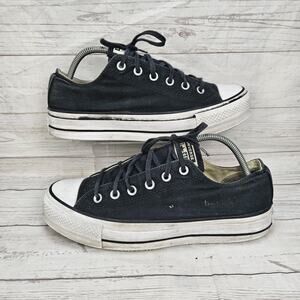 CONVERSE Women's Platform All Star Chuck Taylor Chucks Size 11 Black *Dingy